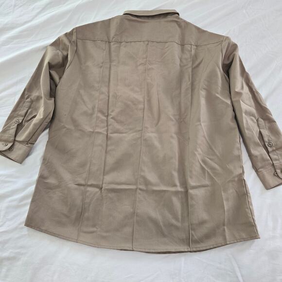 Blauer Long Sleeve Tactical Shirt Mens ZIP FRONT Size 18 32-33 Silver Tan Khaki - Picture 7 of 9